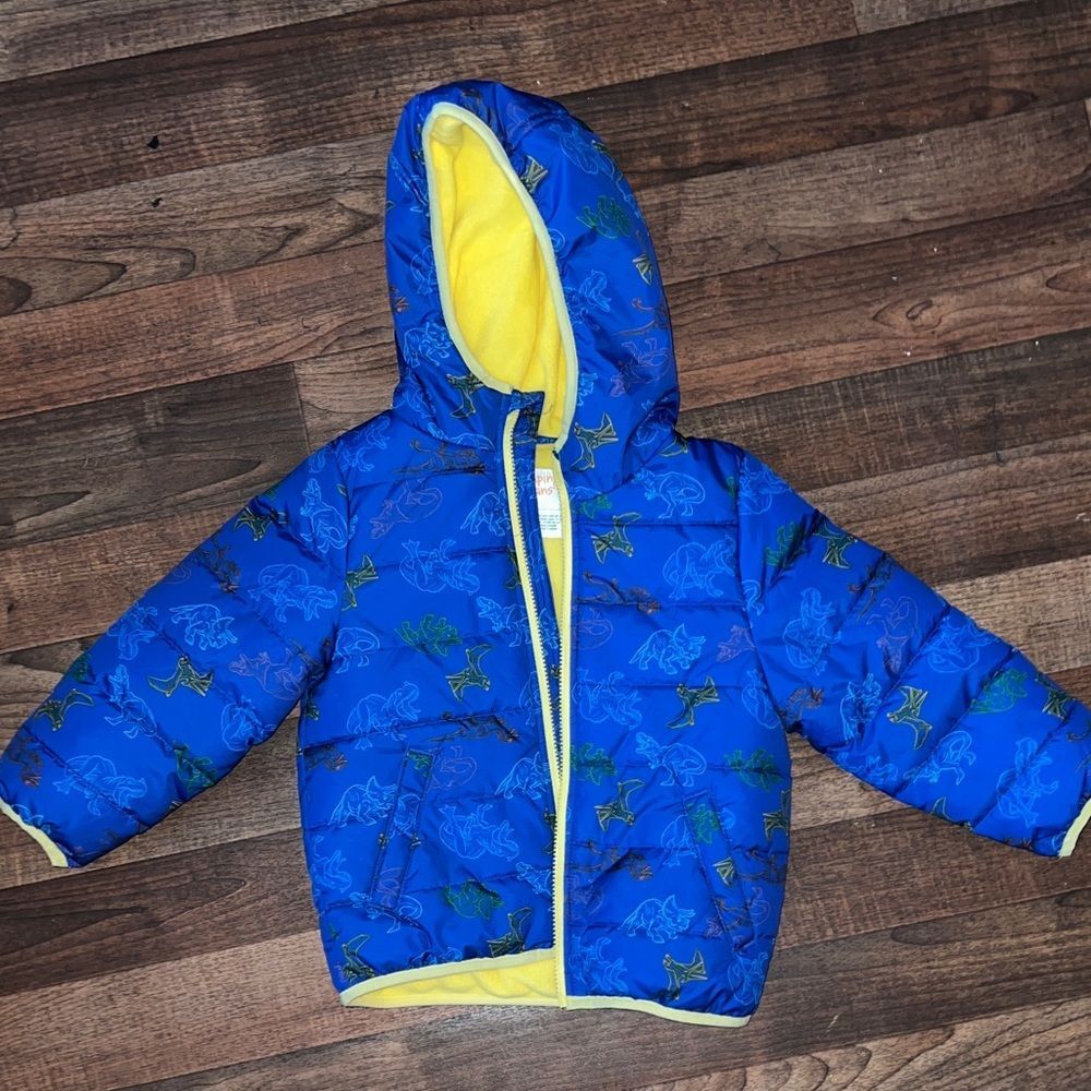 Jumping Beans Kids Puffer Jacket in Blue and Yellow
